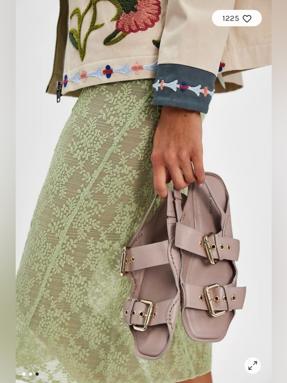 Free people Sage Green Lace Midi Skirt - Picture 8 of 8
